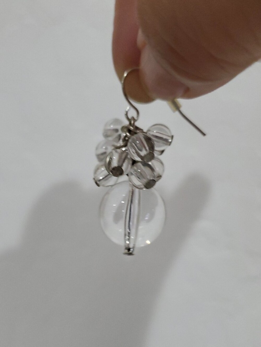 Clear Glass Cluster Drop Earrings - Women Jewelry - Picture 9 of 10